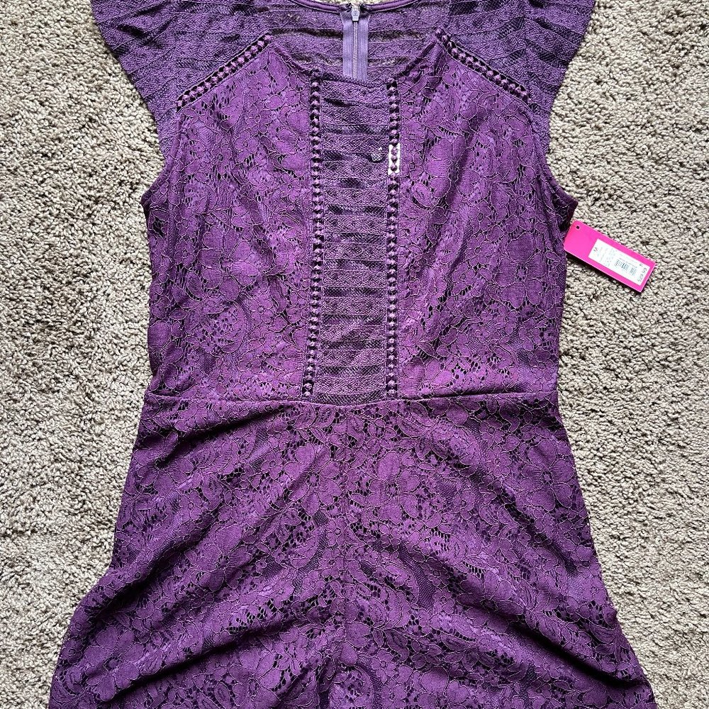 NWT Xhilaration purple lace romper size medium